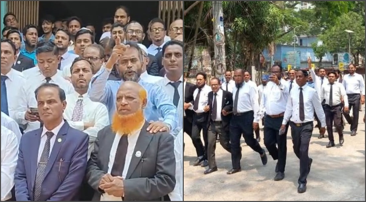 ফিলিস্তিনে ইসরায়েলি গণহত্যা: প্রতিবাদে হবিগঞ্জে আইনজীবীদের কর্মবিরতি
  